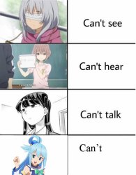 can't see, can't hear, can't talk, can't XXXX Meme Template