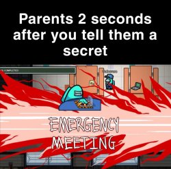 When you tell your parents something Meme Template
