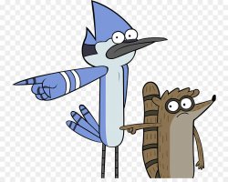 Mordecai and Rigby pointing Meme Template