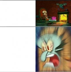 angry squidward Meme Template