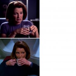 Voyager Janeway Coffee Meme Template