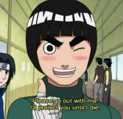 Rock Lee please go out with me Meme Template