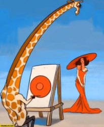 giraffe paints red hat woman Meme Template