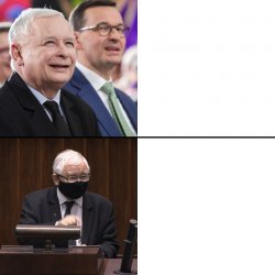 Kaczyński szczęśliwy i zły Meme Template