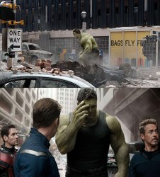 hulk avergonzándose de su pasado Meme Template