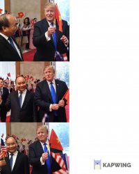 Nguyen Xuan Phuc and Donald Trump flag meme Meme Template