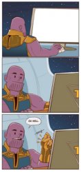 Thanos computer snap Meme Template