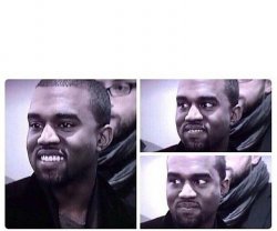 Kanye trying to not laugh Meme Template