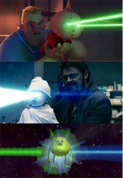 The Boys vs Incredibles laser babies Meme Template