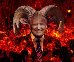 Trump horned devil hell Meme Template