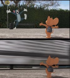 Tom gets hit by bus Meme Template