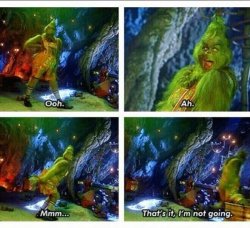 Grinch Trying on clothes Meme Template
