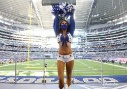 Dallas Cowboys cheerleader face mask Meme Template