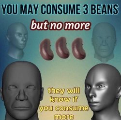 You may consume 3 beans Meme Template