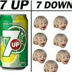 7 up 7 down Meme Template