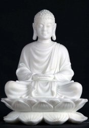 Buddha Statue White On Black Background Meme Template