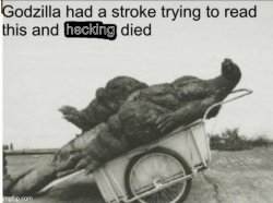 Godzilla had a stroke (Clean Text) Meme Template