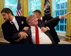 Trump exit oval office end presidency secret service Meme Template