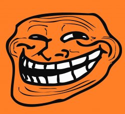 Orange Trollface Meme Template