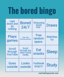 The bored bingo Meme Template