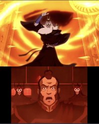 Avatar roku vs admiral zhao Meme Template