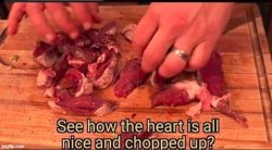 See how the heart is all nice and chopped up? Meme Template