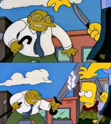 Hans Moleman Knife Meme Template