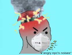 angry npc with mask Meme Template