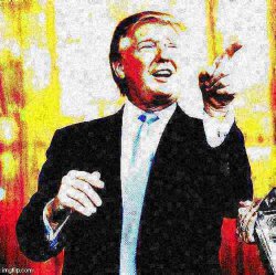 Donald Trump birthday deep-fried Meme Template
