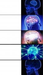 Increasing brain but there is no brain at the end Meme Template