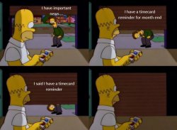 Homer Simpson timecard Meme Template