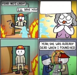 lady in fire comic Meme Template