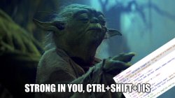 Strong In You The Ctrl+Shift+I Is Yoda Meme Template