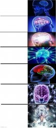 Expanding Brain w/ 7 Panels Meme Template