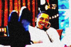 Obama phone deep-fried Meme Template