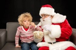 Santa popcorn kid Meme Template