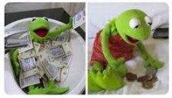Kermit money Meme Template