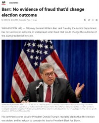 Willian Barr no evidence of fraud Meme Template