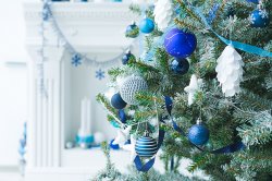 Blue and White Christmas backdrop Meme Template