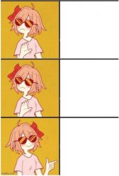 sayori drake triple panel Meme Template