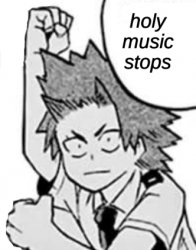 Kirishima Holy Music Stops Meme Template