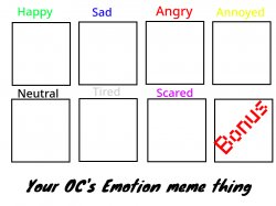 Your OC's emotion meme thing Meme Template
