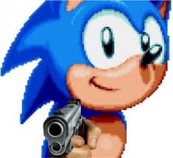 Sonic with a gun Meme Template