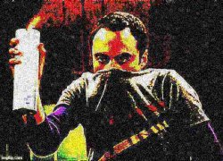 Sheldon go away spray sharpened deep-fried 2 Meme Template