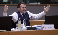 Macron happy arms Meme Template