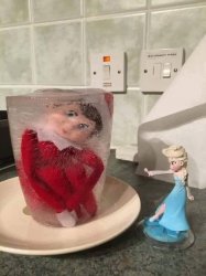 Elf on the shelf - frozen Meme Template