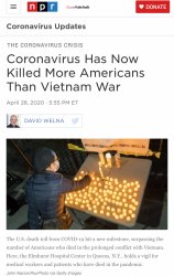 COVID-19 kills more than Vietnam War Meme Template