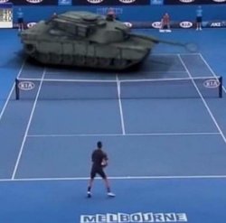 Tank vs Tennis Player Meme Template