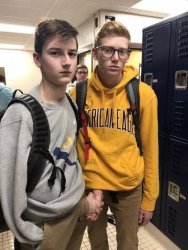 Guys holding hands in pants Meme Template