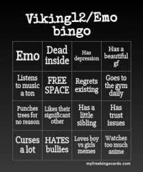 Viking12/EmoDude bingo Meme Template